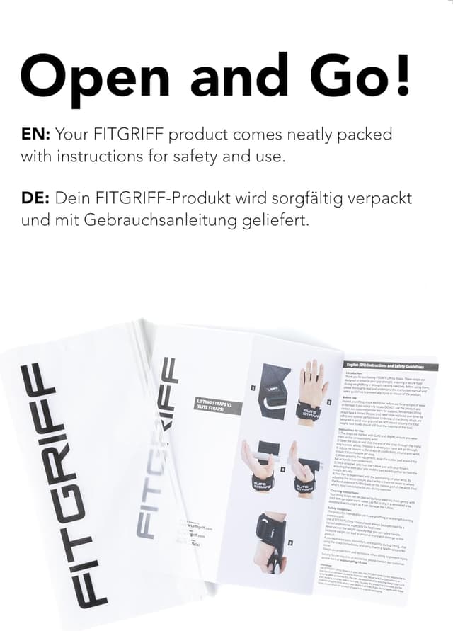 Thumbnail 6 de Fitgriff Elite Straps Lifting Wrist Straps with Rubber Grips (Anti-Slip) for Gym & Weightlifting