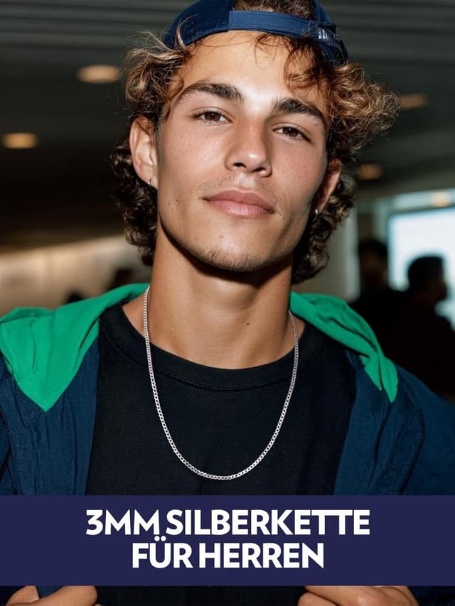 Detalle 2 de Bandmax 925 Silber Panzerkette Herren/Damen (3/5 mm) in Sterling Silber – inkl. Geschenkbox, Längen 36–71 cm