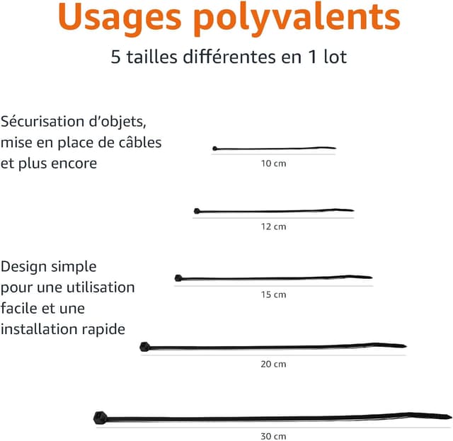 Thumbnail 2 de Amazon Basics Serre-câbles réglables 500 unités