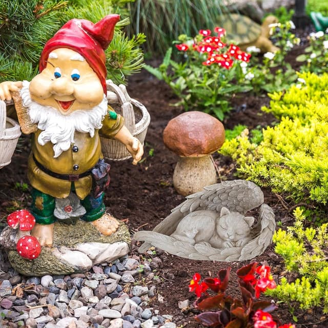 Detalle de GIUSOBG Katze & Hund Engel als Tier-Gedenkfigur für den Garten (Grab Marker)