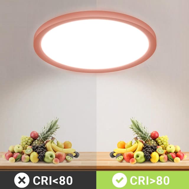 Detalle de LQWELL® Ultradünne LED-Deckenleuchte (IP44) 18 W, 6.500 K, 1,6 cm Bauhöhe – für Bad, Balkon & Küche