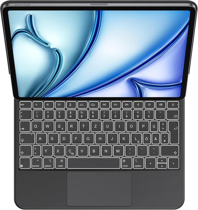 Detalle de OMOTON Tastaturhülle für iPad Air 11 Zoll (M4/M3/M2, 2026/2025/2024) mit Multi‑Touch-Trackpad, deutschem QWERTZ