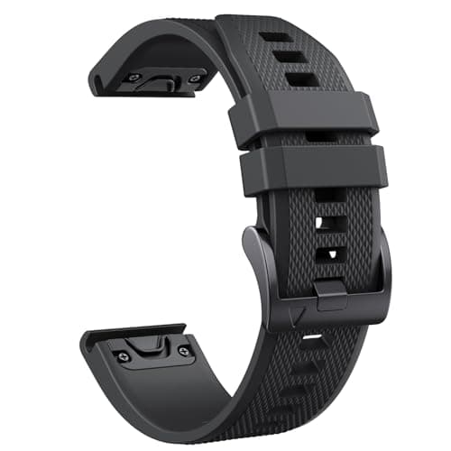 Detalle de NotoCity Correa de silicona 22 mm para Garmin Fenix 5/6/7/8 (y más modelos) – Negro