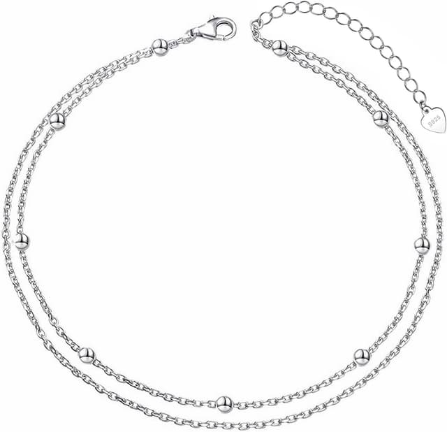 Detalle 2 de Cangall 925 Sterling Silver Anklet for Women 🦶