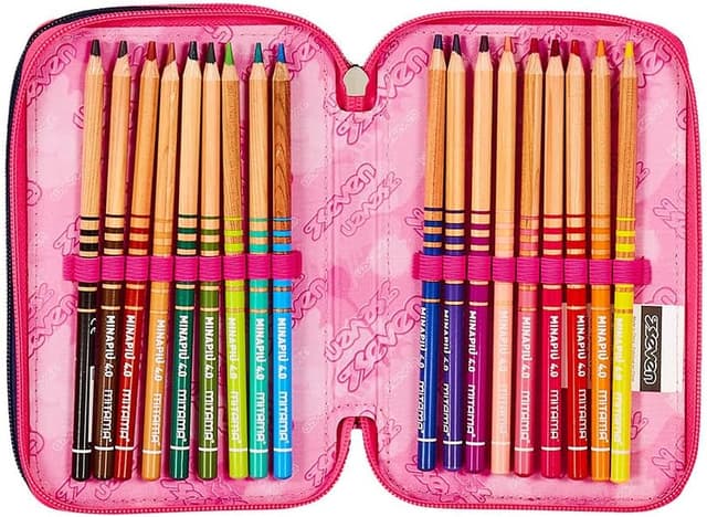 Thumbnail 4 de Seven Astuccio 3 scomparti viola con 44 pezzi: triplo comparto per matite, pennarelli e accessori