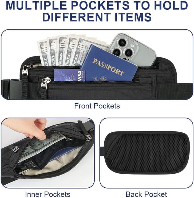 Thumbnail 3 de Aucuu Sac Banane RFID Voyage Ultra Fin