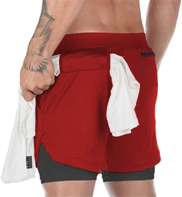 Detalle 2 de Superora Herren Laufshorts 2-in-1 Sport Shorts mit Taschen – atmungsaktiv & schnell trocknend