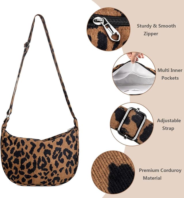 Detalle 2 de FITDON Halbmond Tasche Damen Crossbody – Hobo Casual Umhängetasche mit verstellbarem Schultergurt