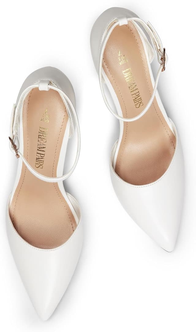 Detalle de DREAM PAIRS Escarpins femme à bout pointu et talons aiguilles 10 cm avec bride cheville