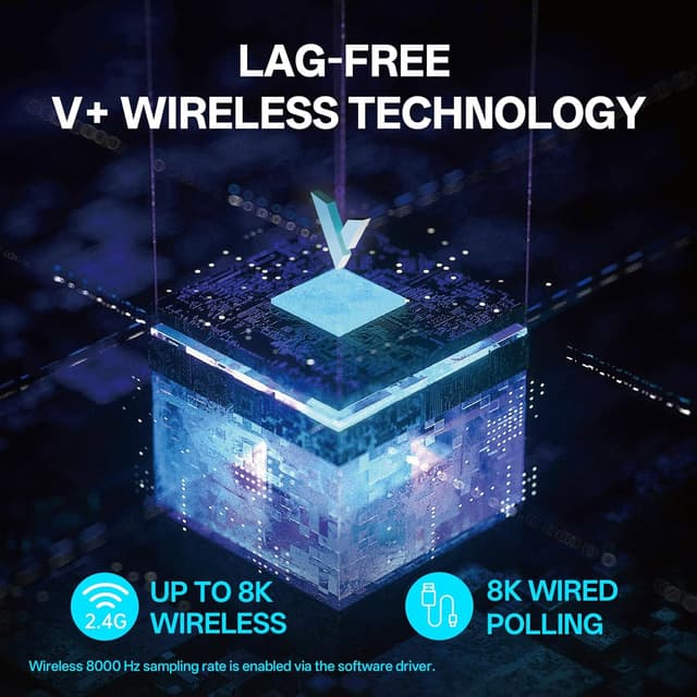 Detalle de Rapoo VT9Pro Wireless Gaming Mouse (PAW 3398, 26,000 DPI, 4K polling) with 10 programmable buttons