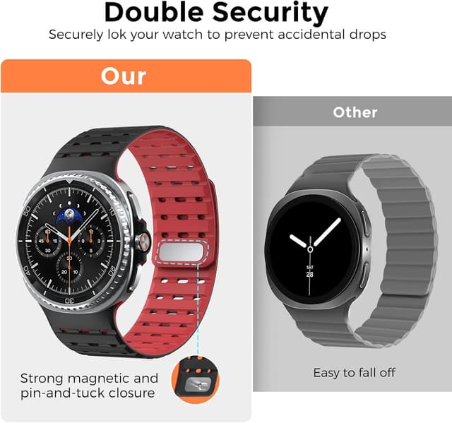 Detalle 2 de Delidigi Magnetic Sport Strap for Samsung Galaxy Watch 8 (40mm/44mm) & Watch 8 Classic 46mm