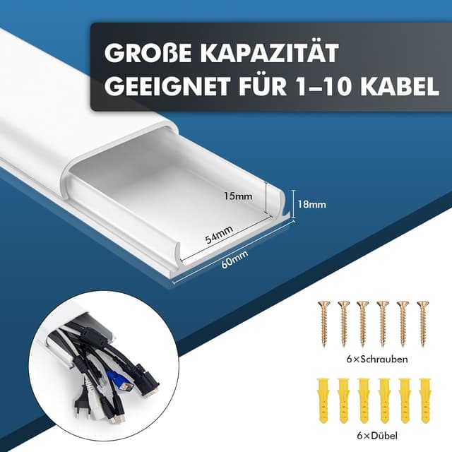 Detalle 2 de shinfly TV Kabelkanal 0,4m Weiß