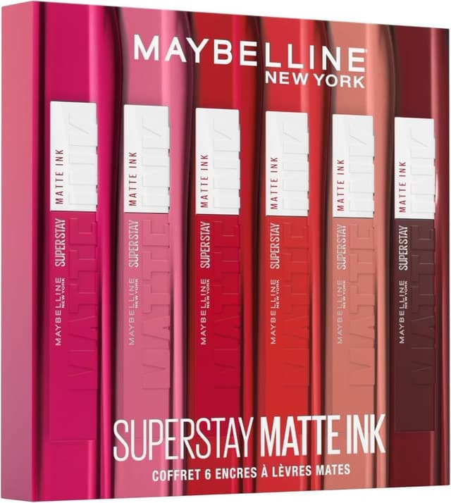 Detalle de Coffret exclusif Maybelline New York Superstay Matte Ink – 6 rouges à lèvres liquides longue tenue (6 teintes)