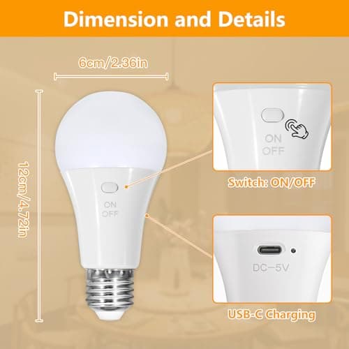 Thumbnail 4 de Dehobo Bombillas Recargable 7W E27 con Mando