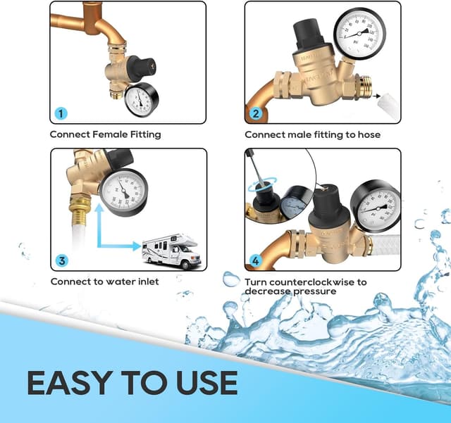 Thumbnail 5 de RVGUARD RV Water Pressure Regulator 45 PSI