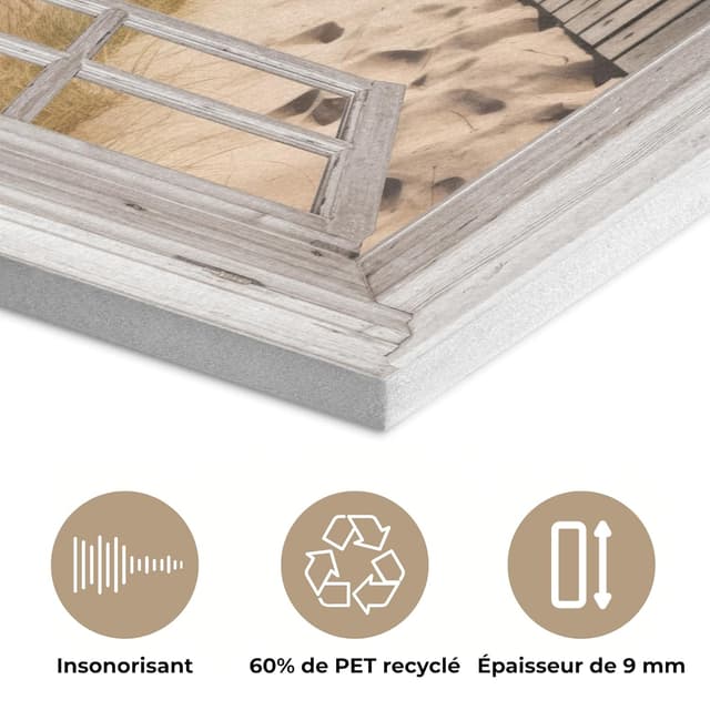 Detalle de Décoration murale en feutre MuchoWow 60x60 cm – Océan, côte, vue mer