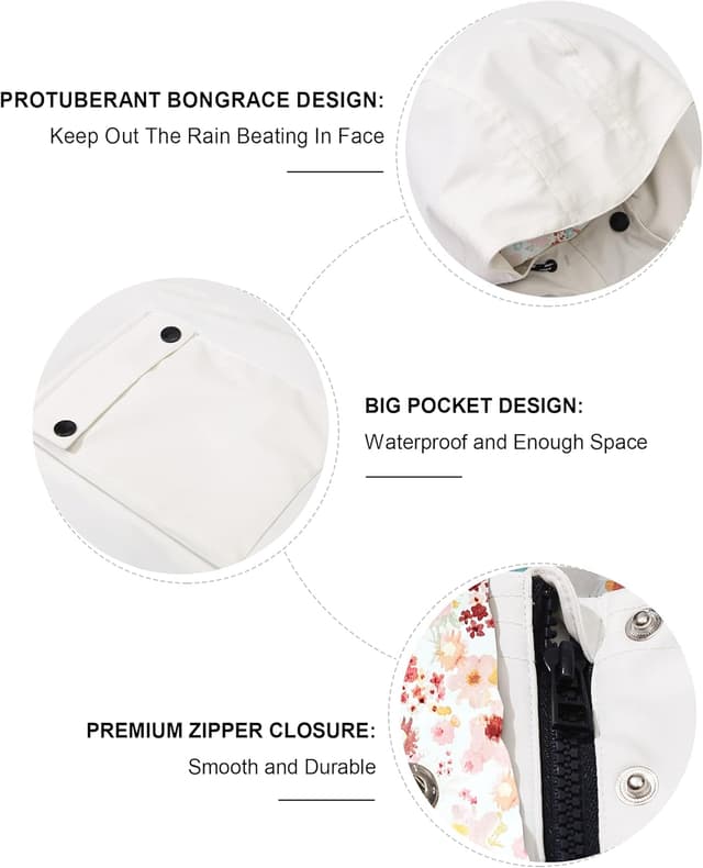 Detalle 2 de SOLOCOTE – Veste de pluie pour enfants avec capuche imperméable et coupe-vent