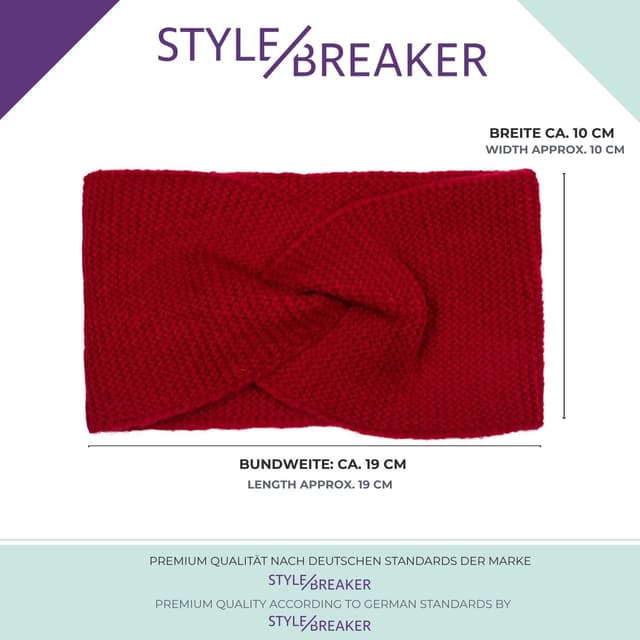 Thumbnail 4 de styleBREAKER Cerchietto a Maglia fine 19 cm