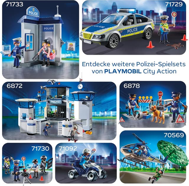Detalle de PLAYMOBIL Figurenset Polizei – Rollen-Spiel mit 4 Figuren für Abenteuer im Polizeialltag ab 4 Jahren