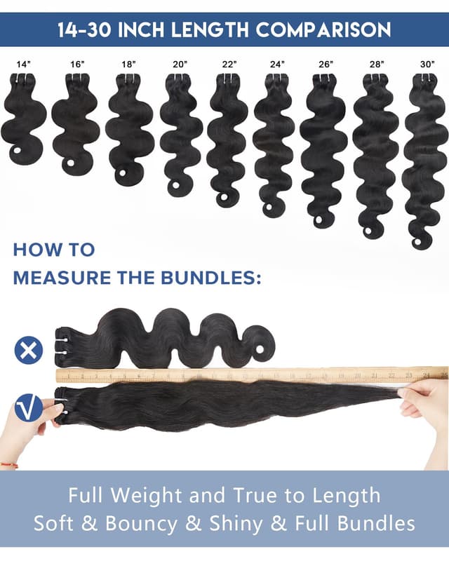 Thumbnail 6 de Lucklady 16A Human Hair Body Wave, 4 Bundles ⚙