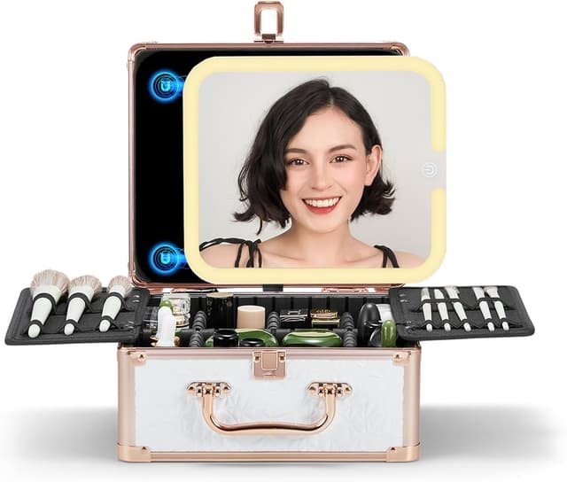 Thumbnail 6 de OMIRO Makeup Box with LED Mirror 25x21.8x12.6cm