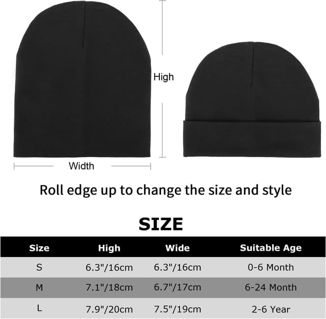 Detalle de DRESHOW Knit Baby Beanie Set, 8 Pack