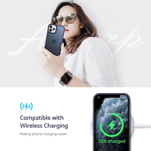 Detalle 2 de Anqrp Matt Zero Serie Hülle für iPhone 11 Pro Max – dünn, stoßfest & kratzresistent, dunkelblau