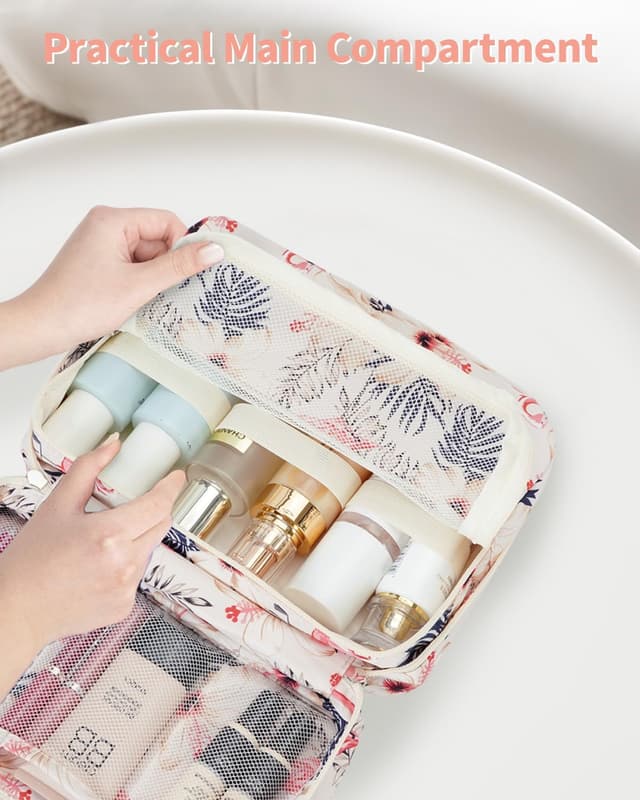 Detalle de Kulturtasche Damen Groß zum Aufhängen – Kulturtasche aus gepolstertem, wasserfestem Material (Waschtasche 1)