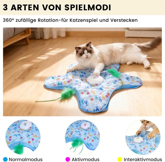 Detalle de FIVAVA Giocattolo interattivo per gatti ricaricabile e silenzioso con 3 piume sostituibili