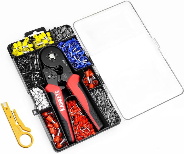 Thumbnail 6 de KAIWEETS self-adjusting ratchet crimping tool set with 1200 ferrule terminals (0.25–10 mm² / AWG 23–7)