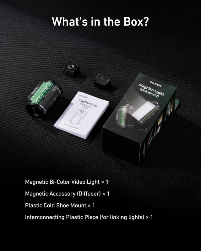 Detalle de TELESIN Magnetic Bi-Colour LED Video Light (Cold Shoe Mount) for DSLR & mirrorless