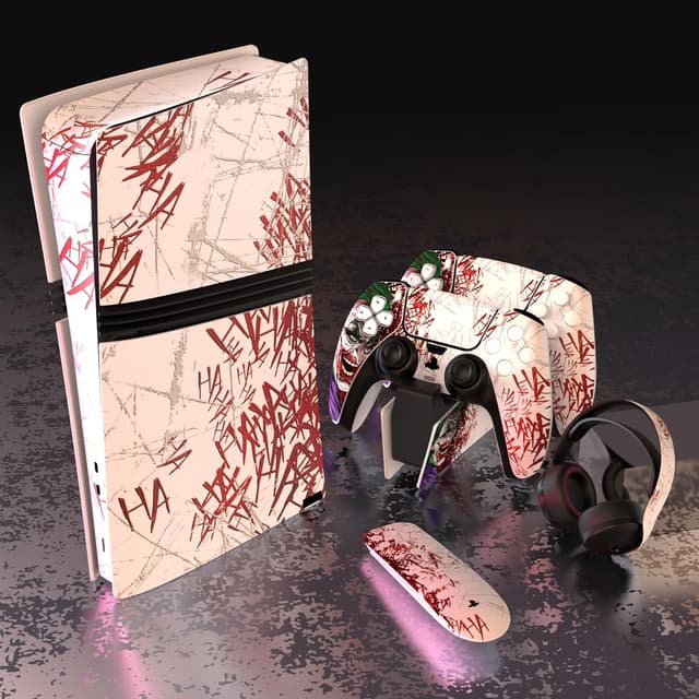 Detalle de Playvital Full Set Skin Stickers for PS5 Pro (Digital & Disc) – Vinyl decal wrap set for console, controller & accessories