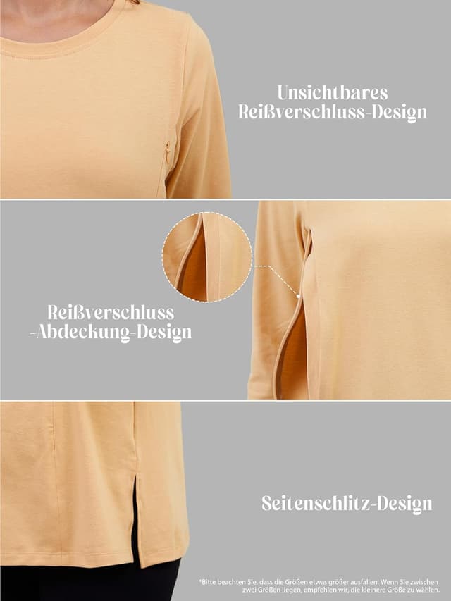 Detalle de Love2Mi 3er Pack Stillshirts für Alltag