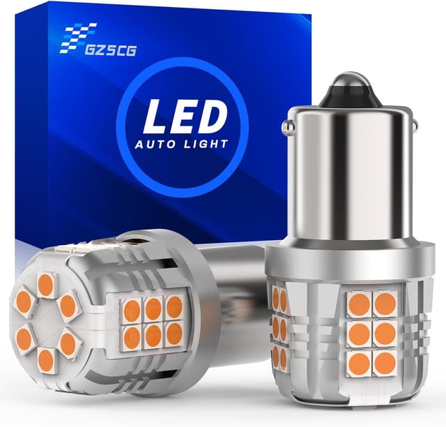 Detalle de GZ5CG 2PCS 1156 BA15S Amber Yellow LED Bulbs (382 / P21W) for 12V indicator lights (non-Canbus)