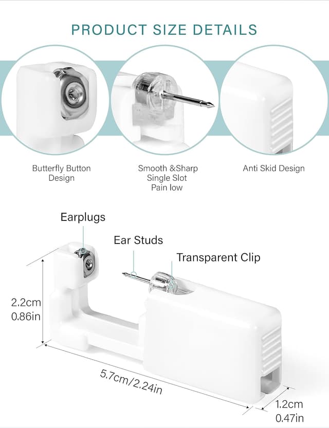 Detalle 2 de Yiorxu Ohrlochpistole 8 Stück Piercing Set