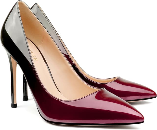 Detalle de COLETER Women’s 4 Inch Pointy Toe Pumps Slip-On Stiletto Dress Shoes