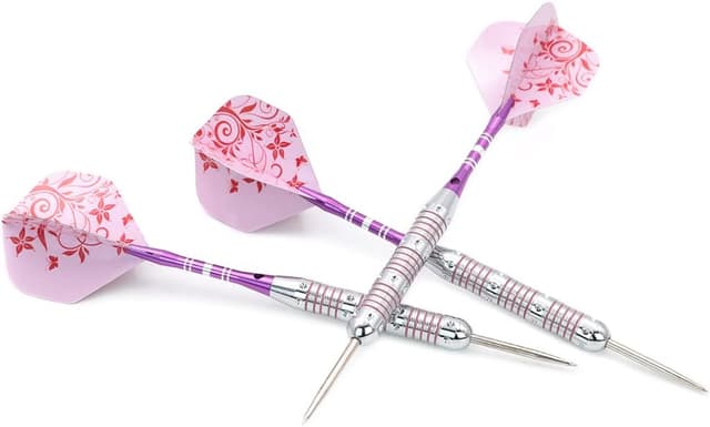Detalle de CUESOUL Pink Mesdames – lot de 3 fléchettes acier 21 g avec accessoires en aluminium