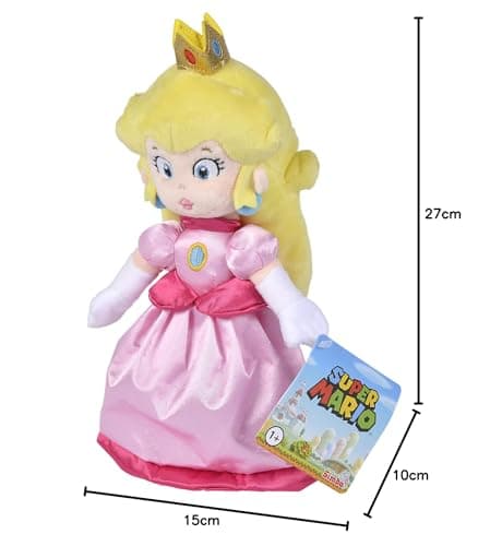 Detalle 2 de Simba - Peluche Princesa Peach 27 cm 🏰 Suave y Oficial