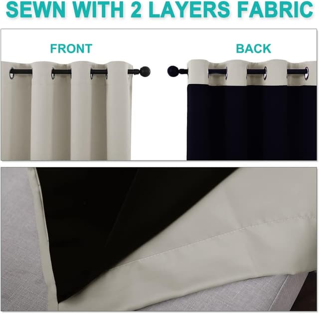 Thumbnail 4 de NICETOWN blackout curtains 52x84 two-panel set