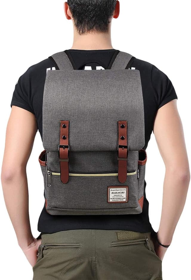 Detalle de HASAGEI Vintage Unisex Backpack for Laptop