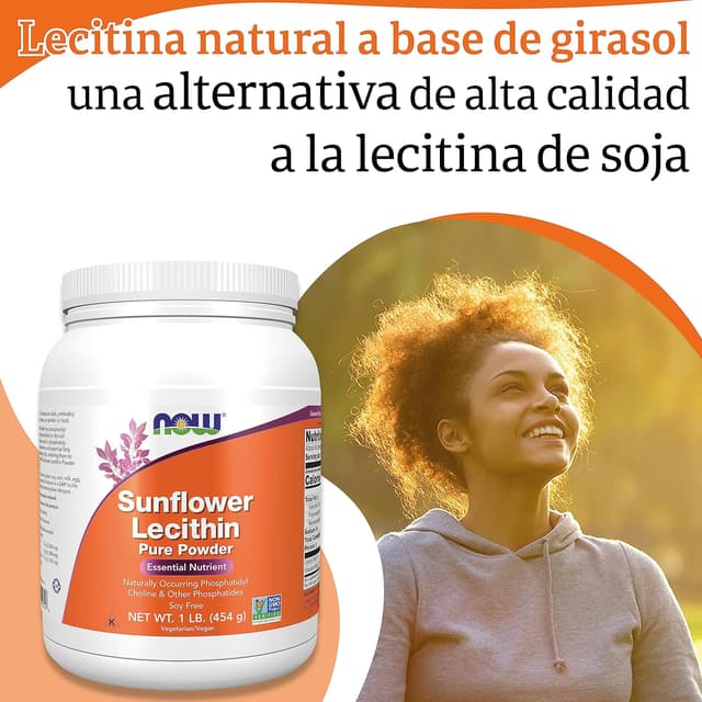 Thumbnail 2 de Now Foods Sunflower Lecithin 🌻 - Puro Vegano 454g Libre de Gluten