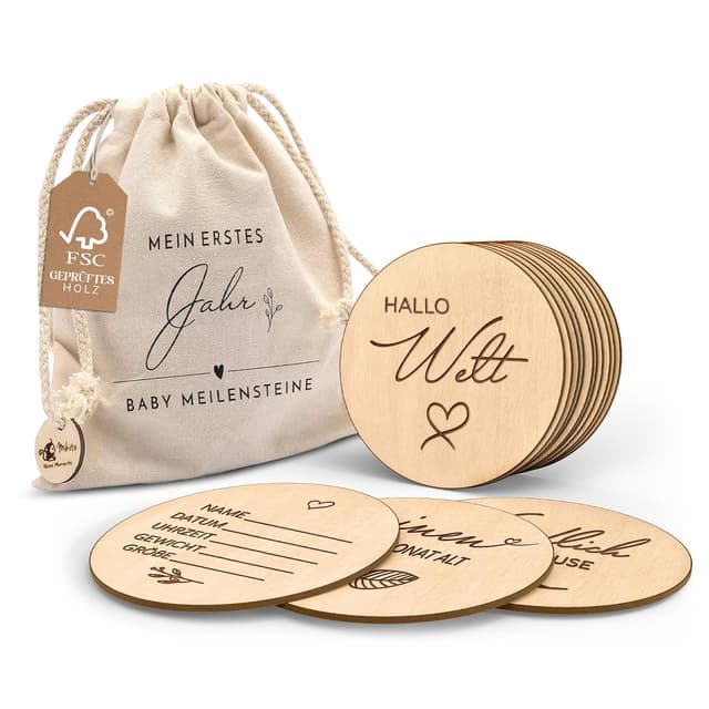 Detalle de Holz Meilensteinkarten Baby 30-teilig