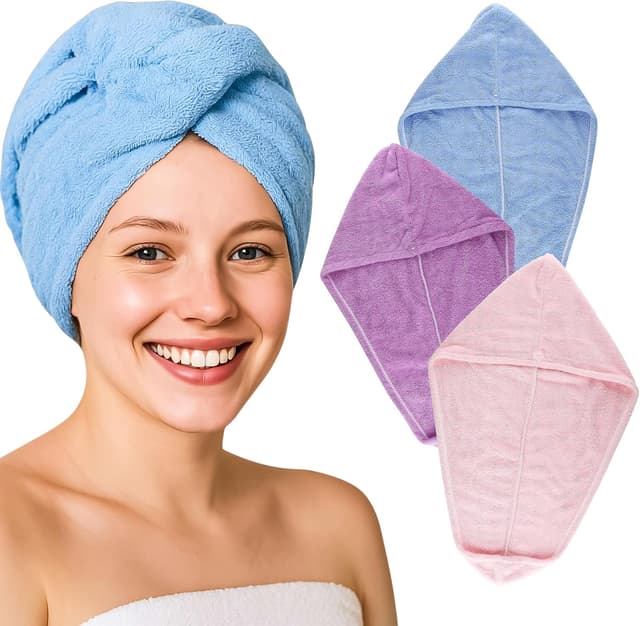 Imagen de Lafefe 3 Pack Microfibre Hair Towel Wraps 3‑pack en OfertitasTOP