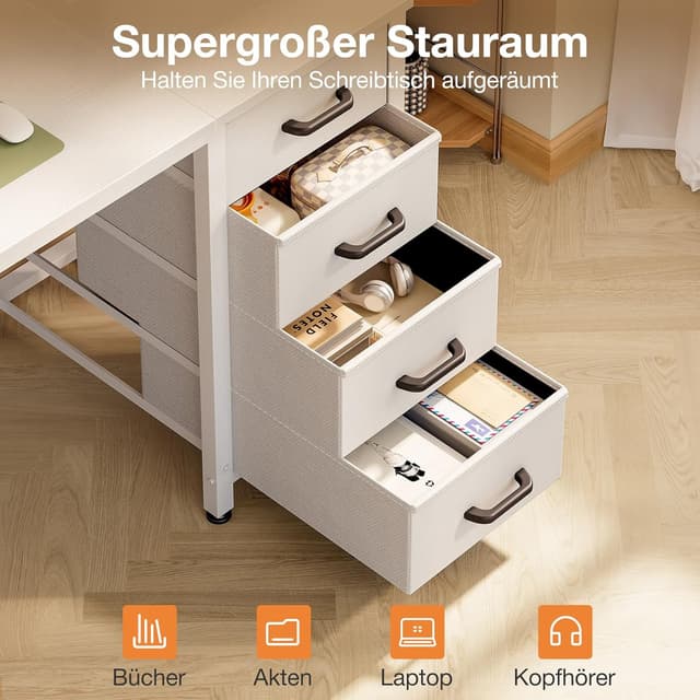 Detalle 2 de ODK Schreibtisch mit 4 Schubladen 120 cm