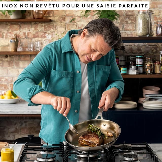 Detalle de Tefal Jamie Oliver Cook Smart, poêle en inox 28 cm pour induction