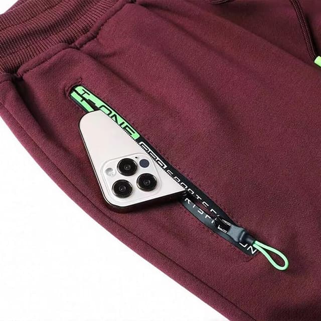 Detalle de ZOXOZ pantaloncini sportivi da uomo in cotone con tasche zip e coulisse