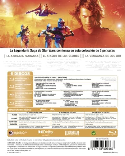 Detalle 2 de Star Wars Episodios 1-3 Ed. remasterizada 6 discos 📀