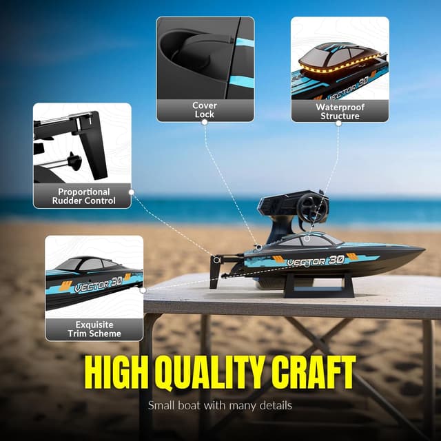 Thumbnail 5 de VOLANTEXRC RC Boat 2.4GHz with 2 Batteries