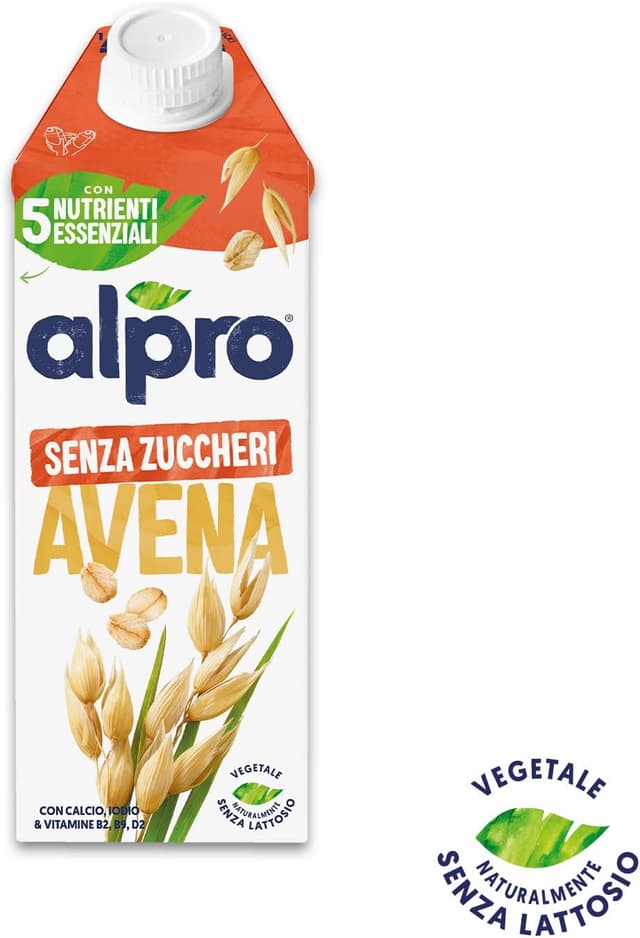 Detalle de Alpro Senza Zuccheri Bevanda all’Avena 8 x 750 ml (senza lattosio), con vitamine B2 e D2