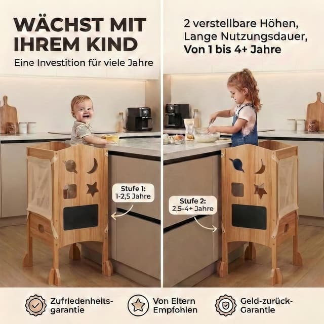 Thumbnail 6 de BabybeFun Lernturm ab 1 Jahr, klappbar mit 360° Sicherheitsnetz & Anti-Kipp-Schutz